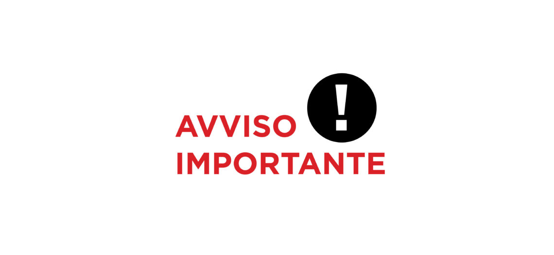 Avviso Importante